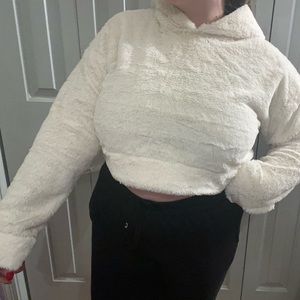 Fuzzy forever 21 cropped sweatshirt!